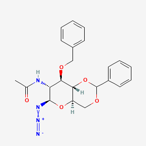 molecular formula C22H24N4O5 B8138154 N-[(4aR,6R,7R,8R,8aS)-6-azido-2-phenyl-8-phenylmethoxy-4,4a,6,7,8,8a-hexahydropyrano[3,2-d][1,3]dioxin-7-yl]acetamide 