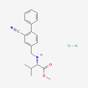 molecular formula C20H23ClN2O2 B8138183 methyl (2S)-2-[(3-cyano-4-phenylphenyl)methylamino]-3-methylbutanoate;hydrochloride 