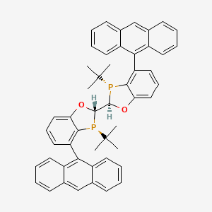 molecular formula C50H44O2P2 B8138212 (2S,3S)-4-anthracen-9-yl-2-[(2R,3R)-4-anthracen-9-yl-3-tert-butyl-2H-1,3-benzoxaphosphol-2-yl]-3-tert-butyl-2H-1,3-benzoxaphosphole 