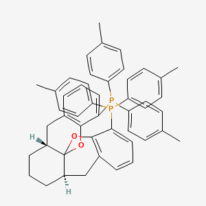 molecular formula C48H46O2P2 B8138262 (+)-1,13-Bis[di(4-methylphenyl)phosphino]-(5aR,8aR,14aR)-5a,6,7,8,8a,9-hexahydro-5H-[1]benzopyrano[3,2-d]xanthene 