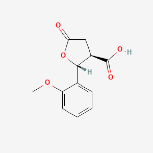 molecular formula C12H12O5 B8138270 (2R,3R)-2-(2-methoxyphenyl)-5-oxooxolane-3-carboxylic acid 