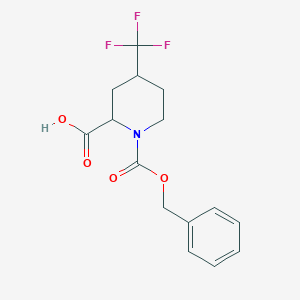 molecular formula C15H16F3NO4 B8138319 4-Trifluoromethyl-piperidine-1,2-dicarboxylic acid 1-benzyl ester 
