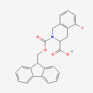 molecular formula C25H20FNO4 B8138337 2-(((9H-Fluoren-9-yl)methoxy)carbonyl)-5-fluoro-1,2,3,4-tetrahydroisoquinoline-3-carboxylic acid 
