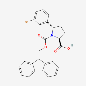 molecular formula C26H22BrNO4 B8138365 (2S,5S)-5-(3-bromophenyl)-1-{[(9H-fluoren-9-yl)methoxy]carbonyl}pyrrolidine-2-carboxylic acid 