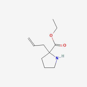 molecular formula C10H17NO2 B8138375 Ethyl 2-(prop-2-en-1-yl)pyrrolidine-2-carboxylate 