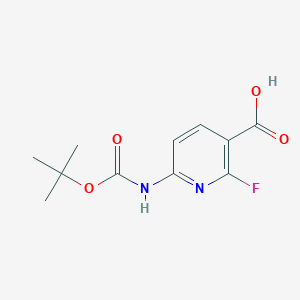 molecular formula C11H13FN2O4 B8138384 6-((tert-Butoxycarbonyl)amino)-2-fluoronicotinic acid 