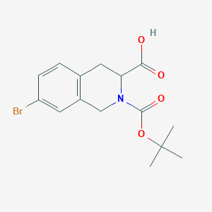 molecular formula C15H18BrNO4 B8138392 7-Bromo-2-(tert-butoxycarbonyl)-1,2,3,4-tetrahydroisoquinoline-3-carboxylic acid 