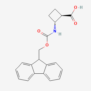 molecular formula C20H19NO4 B8138445 (1R,2R)-2-((((9H-Fluoren-9-YL)methoxy)carbonyl)amino)cyclobutane-1-carboxylic acid 