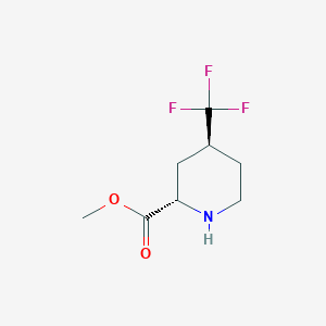 molecular formula C8H12F3NO2 B8138456 rac-methyl (2R,4R)-4-(trifluoromethyl)piperidine-2-carboxylate 