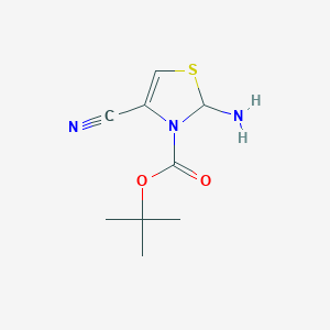 molecular formula C9H13N3O2S B8138550 tert-butyl 2-amino-4-cyano-2H-1,3-thiazole-3-carboxylate 