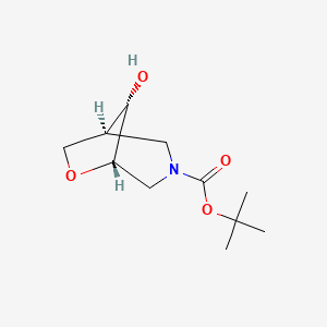 molecular formula C11H19NO4 B8138581 tert-butyl (1S,5S,8S)-8-hydroxy-6-oxa-3-azabicyclo[3.2.1]octane-3-carboxylate 