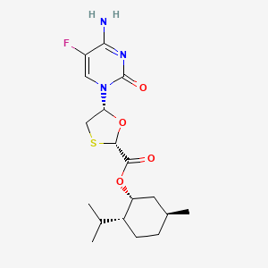 molecular formula C18H26FN3O4S B8138639 [(1R,2R,5S)-5-methyl-2-propan-2-ylcyclohexyl] (2S,5R)-5-(4-amino-5-fluoro-2-oxopyrimidin-1-yl)-1,3-oxathiolane-2-carboxylate 