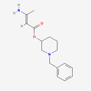 molecular formula C16H22N2O2 B8138657 2-Butenoic acid, 3-amino-, 1-(phenylmethyl)-3-piperidinyl ester 