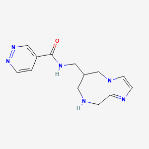 molecular formula C13H16N6O B8138667 N-((6,7,8,9-Tetrahydro-5H-Imidazo[1,2-A][1,4]Diazepin-6-Yl)Methyl)Pyridazine-4-Carboxamide 
