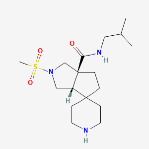 molecular formula C17H31N3O3S B8138747 (3aS,6aS)-N-(2-methylpropyl)-2-methylsulfonylspiro[3,4,5,6a-tetrahydro-1H-cyclopenta[c]pyrrole-6,4'-piperidine]-3a-carboxamide 