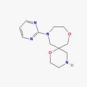 molecular formula C12H18N4O2 B8138793 8-Pyrimidin-2-yl-1,11-dioxa-4,8-diazaspiro[5.6]dodecane 