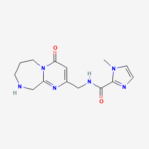 molecular formula C14H18N6O2 B8138854 1-Methyl-N-((4-Oxo-4,6,7,8,9,10-Hexahydropyrimido[1,2-A][1,4]Diazepin-2-Yl)Methyl)-1H-Imidazole-2-Carboxamide 