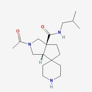 molecular formula C18H31N3O2 B8138864 rel-(3aS,6aS)-2-acetyl-N-isobutylhexahydro-1H-spiro[cyclopenta[c]pyrrole-4,4'-piperidine]-6a-carboxamide 