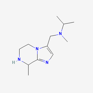 molecular formula C12H22N4 B8138884 N-Methyl-N-((8-methyl-5,6,7,8-tetrahydroimidazo[1,2-a]pyrazin-3-yl)methyl)propan-2-amine 