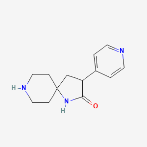 molecular formula C13H17N3O B8138959 3-(Pyridin-4-yl)-1,8-diazaspiro[4.5]decan-2-one 