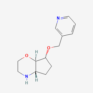 molecular formula C13H18N2O2 B8138971 (4aS,7R,7aR)-7-(pyridin-3-ylmethoxy)octahydrocyclopenta[b][1,4]oxazine 