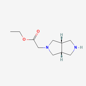 molecular formula C10H18N2O2 B8138995 rel-ethyl 2-((3aR,6aS)-hexahydropyrrolo[3,4-c]pyrrol-2(1H)-yl)acetate 