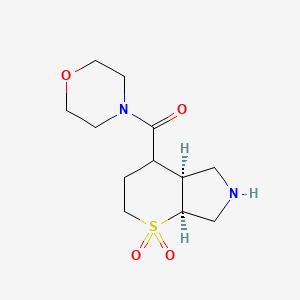 molecular formula C12H20N2O4S B8139047 ((4aS,7aS)-1,1-dioxidooctahydrothiopyrano[2,3-c]pyrrol-4-yl)(morpholino)methanone 