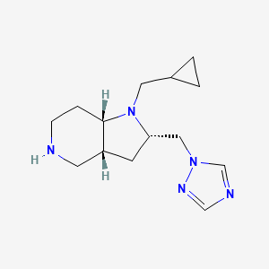 molecular formula C14H23N5 B8139098 (2S,3aR,7aS)-2-((1H-1,2,4-triazol-1-yl)methyl)-1-(cyclopropylmethyl)octahydro-1H-pyrrolo[3,2-c]pyridine 