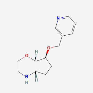 molecular formula C13H18N2O2 B8139117 (4aS,7S,7aR)-7-(pyridin-3-ylmethoxy)octahydrocyclopenta[b][1,4]oxazine 