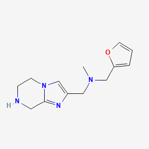 molecular formula C13H18N4O B8139119 1-(Furan-2-yl)-N-methyl-N-((5,6,7,8-tetrahydroimidazo[1,2-a]pyrazin-2-yl)methyl)methanamine 