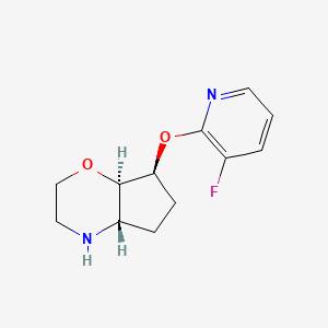 molecular formula C12H15FN2O2 B8139131 (4aS,7S,7aR)-7-((3-fluoropyridin-2-yl)oxy)octahydrocyclopenta[b][1,4]oxazine 