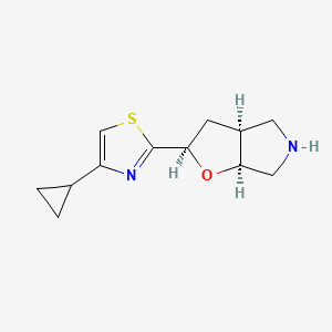 molecular formula C12H16N2OS B8139141 Rel-(2R,3As,6As)-2-(4-Cyclopropylthiazol-2-Yl)Hexahydro-2H-Furo[3,2-C]Pyrrole 