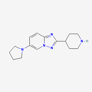 molecular formula C15H21N5 B8139147 2-(Piperidin-4-yl)-6-(pyrrolidin-1-yl)-[1,2,4]triazolo[1,5-a]pyridine 