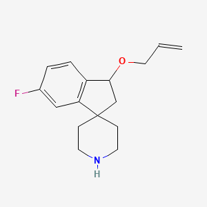 molecular formula C16H20FNO B8139155 3-(Allyloxy)-6-fluoro-2,3-dihydrospiro[indene-1,4'-piperidine] 