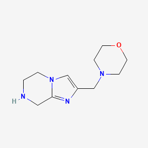 molecular formula C11H18N4O B8139168 4-((5,6,7,8-Tetrahydroimidazo[1,2-a]pyrazin-2-yl)methyl)morpholine 