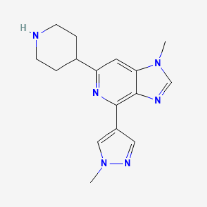 molecular formula C16H20N6 B8139213 1-Methyl-4-(1-methyl-1H-pyrazol-4-yl)-6-(piperidin-4-yl)-1H-imidazo[4,5-c]pyridine 