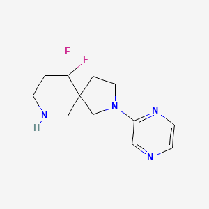 molecular formula C12H16F2N4 B8139254 10,10-Difluoro-2-(pyrazin-2-yl)-2,7-diazaspiro[4.5]decane 