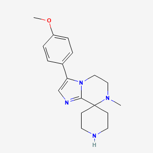 molecular formula C18H24N4O B8139256 3-(4-Methoxyphenyl)-7-methyl-6,7-dihydro-5H-spiro[imidazo[1,2-a]pyrazine-8,4'-piperidine] 