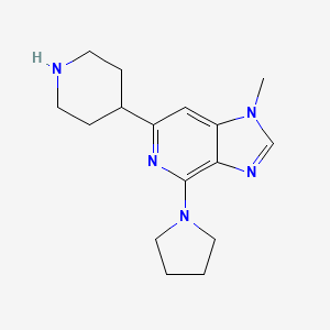 molecular formula C16H23N5 B8139260 1-Methyl-6-(piperidin-4-yl)-4-(pyrrolidin-1-yl)-1H-imidazo[4,5-c]pyridine 