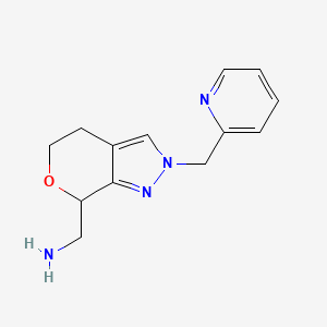molecular formula C13H16N4O B8139266 (2-(Pyridin-2-ylmethyl)-2,4,5,7-tetrahydropyrano[3,4-c]pyrazol-7-yl)methanamine 