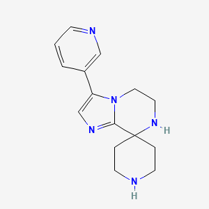 molecular formula C15H19N5 B8139269 3-(Pyridin-3-yl)-6,7-dihydro-5H-spiro[imidazo[1,2-a]pyrazine-8,4'-piperidine] 
