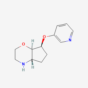 molecular formula C12H16N2O2 B8139323 (4aS,7S,7aR)-7-(pyridin-3-yloxy)octahydrocyclopenta[b][1,4]oxazine 