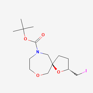 molecular formula C14H24INO4 B8139343 (2S,5R)-Tert-butyl 2-(iodomethyl)-1,7-dioxa-10-azaspiro[4.6]undecane-10-carboxylate 