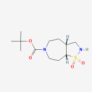molecular formula C12H22N2O4S B8139350 Cis-1,1-Dioxo-Octahydro-1L6-Isothiazolo[4,5-D]Azepine-6-Carboxylic Acid Tert-Butyl Ester 