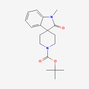 molecular formula C18H24N2O3 B8139356 叔丁基1-甲基-2-氧代螺[吲哚-3,4'-哌啶]-1'-羧酸酯 