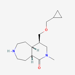 molecular formula C15H26N2O2 B8139431 (4R,4aR,9aR)-4-((cyclopropylmethoxy)methyl)-2-methyldecahydro-1H-pyrido[3,4-d]azepin-1-one 
