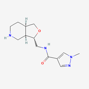 molecular formula C13H20N4O2 B8139449 N-[[(3S,3aR,7aR)-1,3,3a,4,5,6,7,7a-octahydrofuro[3,4-c]pyridin-3-yl]methyl]-1-methylpyrazole-4-carboxamide 
