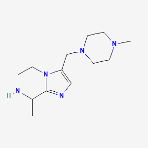 molecular formula C13H23N5 B8139484 8-Methyl-3-((4-methylpiperazin-1-yl)methyl)-5,6,7,8-tetrahydroimidazo[1,2-a]pyrazine 