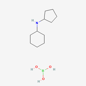 molecular formula C11H24BNO3 B8139503 Boric acid;N-cyclopentylcyclohexanamine 
