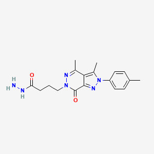 molecular formula C18H22N6O2 B8139522 4-[3,4-Dimethyl-2-(4-methylphenyl)-7-oxopyrazolo[3,4-d]pyridazin-6-yl]butanehydrazide 